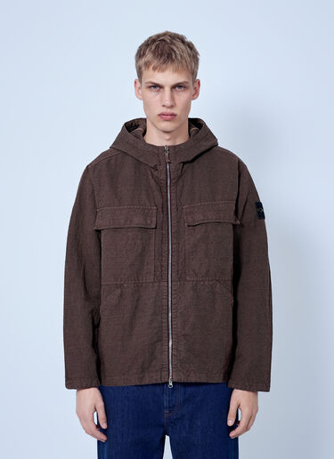 LN-CC® - Stone Island: Hooded Zip Jacket - Brown Stone Island Hooded Zip Jacket Brown sto0165098