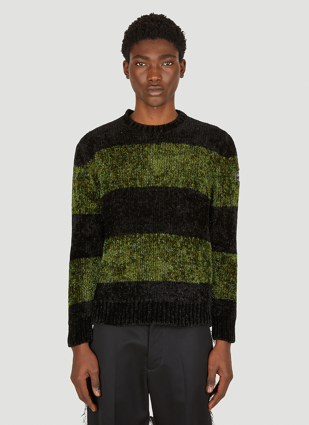 Raf Simons Metallic Stripe Sweater in Black LN CC