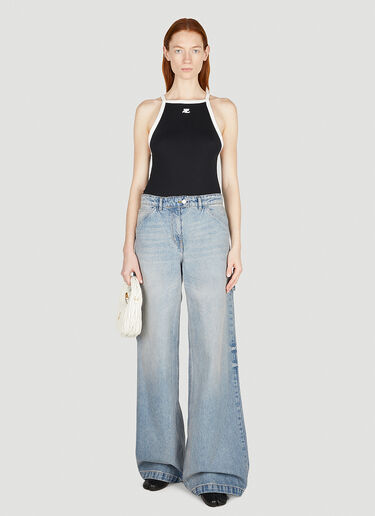 Courrèges Contrast Trim Tank Top Black cou0251035