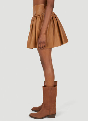 Max Mara Tritone Leather Skirt Brown max0250018