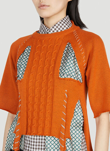 Maison Margiela Overlay Knit Top Orange mla0251004