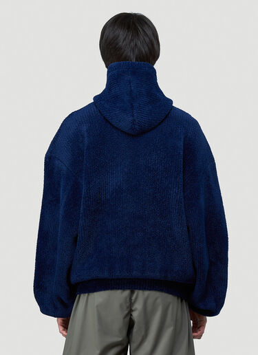 Balenciaga Embroidered Logo Hooded Sweatshirt Blue bal0143023