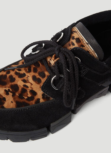 The Salvages Banshee Leopard-Print Sneakers Black slv0144008