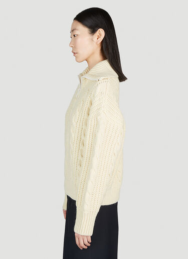Bottega Veneta 케이블 니트 지퍼 카디건 크림 bov0251144