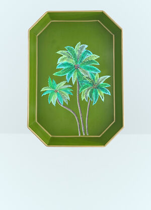 POLSPOTTEN Palms Iron Tray Blue wps0691443