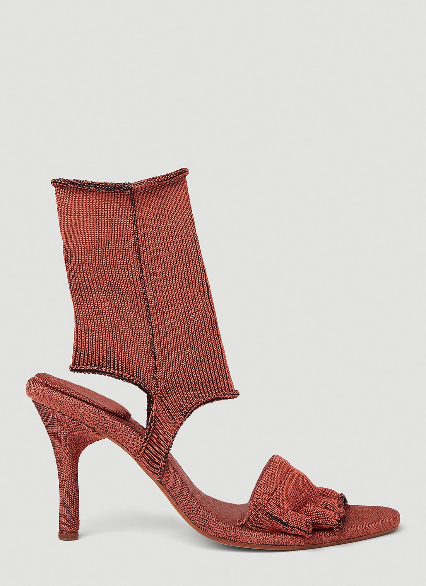 Isa Boulder Short Garter Heel Sandals In Red