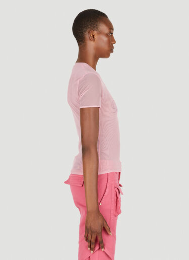 Blumarine 디아만테 로고 티셔츠 핑크 blm0250003