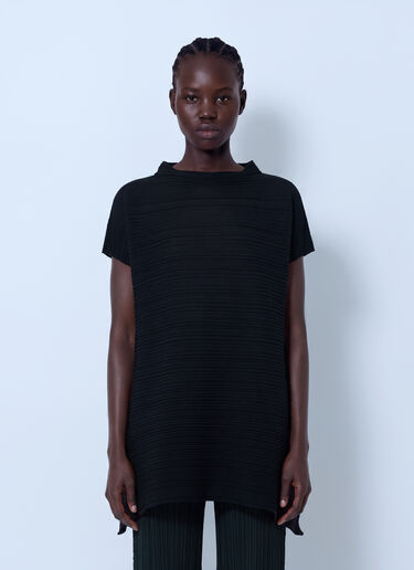LN-CC® - Pleats Please Issey Miyake: Paper Bounce Knit Shirt - Black Pleats Please Issey Miyake Paper Bounce Knit Shirt Black plp0266007