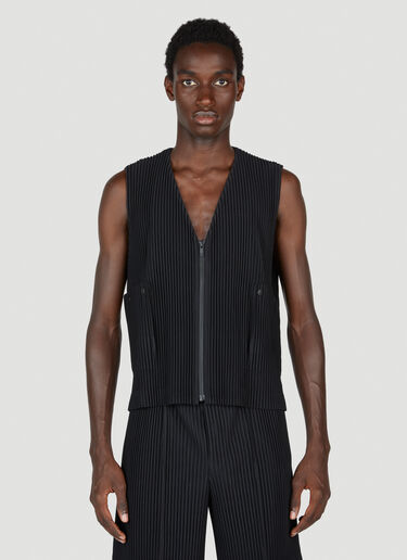 Pleated Zip Up Vest Homme Plissé Issey Miyake Pleated Zip Up Vest Black hmp0153010