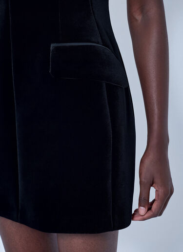 LN-CC® - Sportmax: Sleeveless Velvet Mini Dress - Black Sportmax Sleeveless Velvet Mini Dress Black spx0266025
