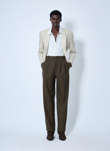 Saint Laurent Wool Tailored Pants Beige sla0159006