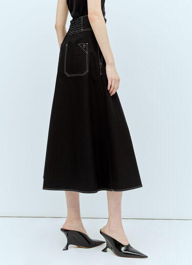 Max Mara Canvas Flared Skirt Black max0256028