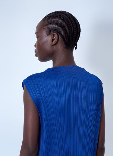 LN-CC® - Pleats Please Issey Miyake: July Pleated Midi Dress - Blue Pleats Please Issey Miyake July Pleated Midi Dress Blue plp0266004