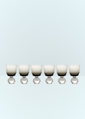 Serax x Ann Demeulemeester Set Of Six Small Eternal Snow Stemmed Glasses Green wps0691770