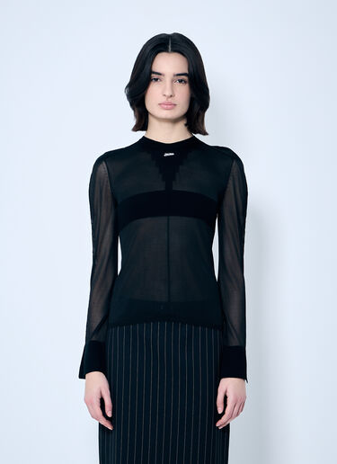 Jean Paul Gaultier Open-Knit Sweater Black jpg0259011