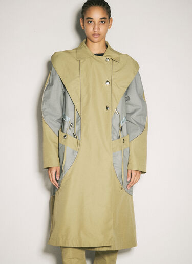 Kiko Kostadinov Herne Hooded Trench Coat Khaki kko0258004