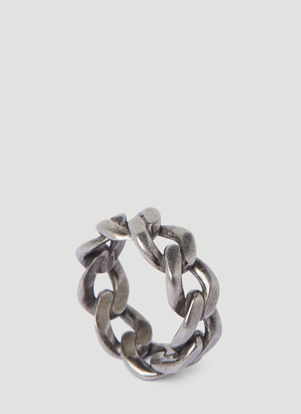 Maison Margiela Men's' Antiqued Curb Chain Ring in Silver | LN-CC®