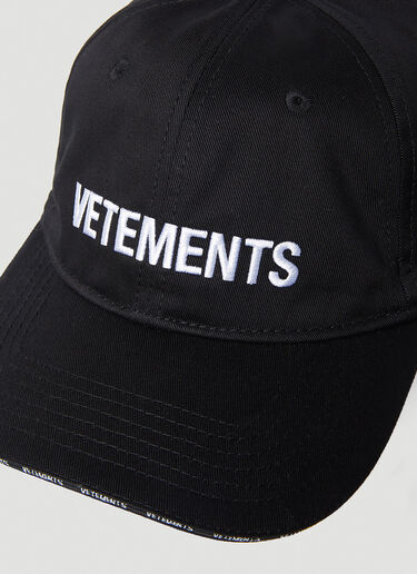 VETEMENTS アイコニックロゴ ベースボールキャップ ブラック vet0254019