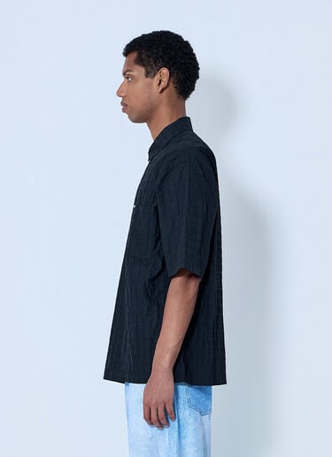 Metalwood Textured Cotton Overshirt Black met0164011