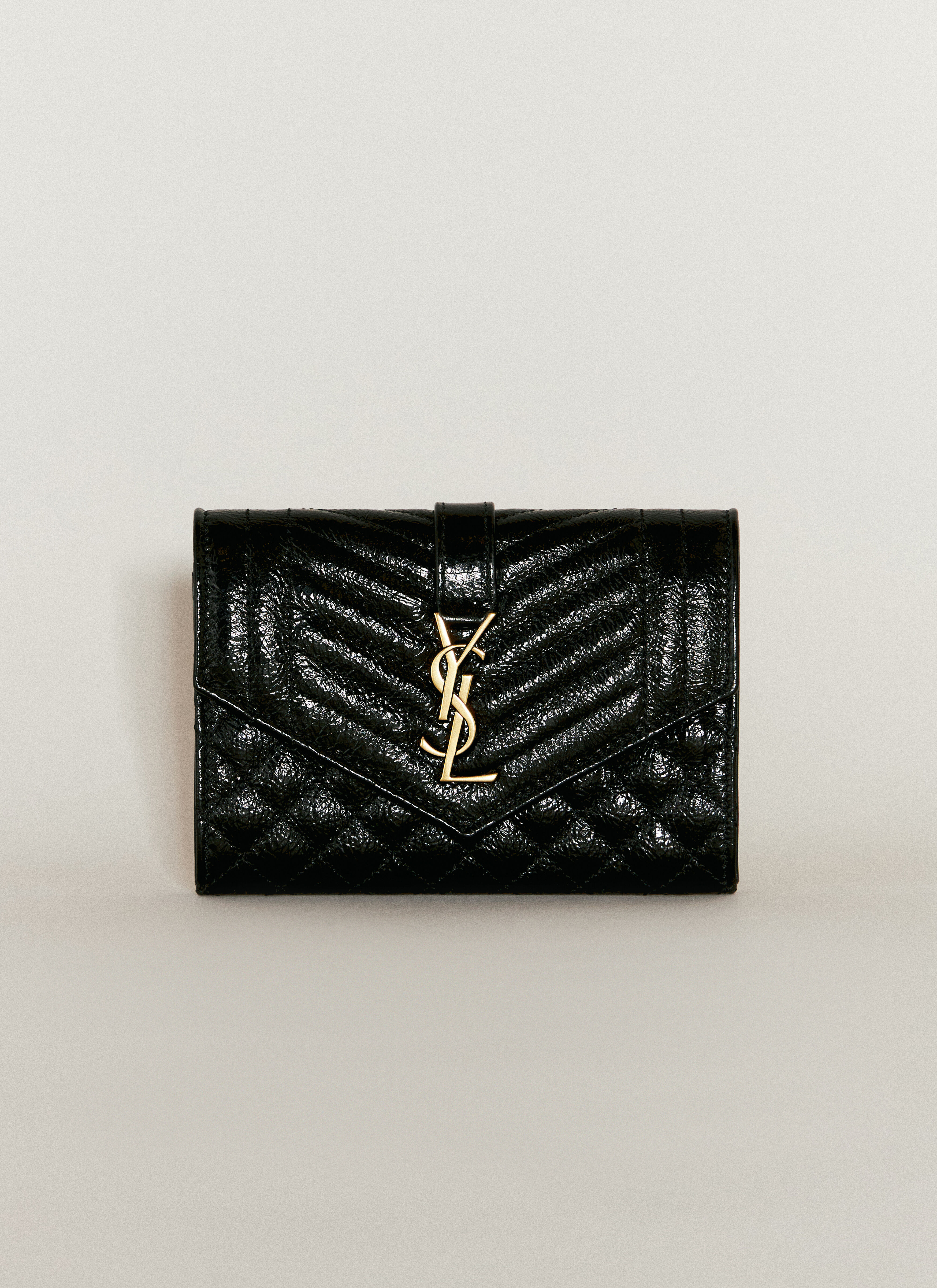 Saint Laurent Women s Envelope Small Matelasse Wallet in Black LN CC