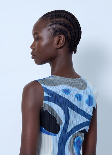 LN-CC® - Pleats Please Issey Miyake: Roll Pleated Midi Dress - Blue Pleats Please Issey Miyake Roll Pleated Midi Dress Blue plp0266005