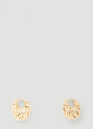 Bottega Veneta Twisted Hoop Earrings Gold bov0253091