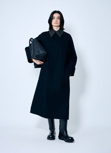 Bottega Veneta Cotton Trench Coat Black bov0259002