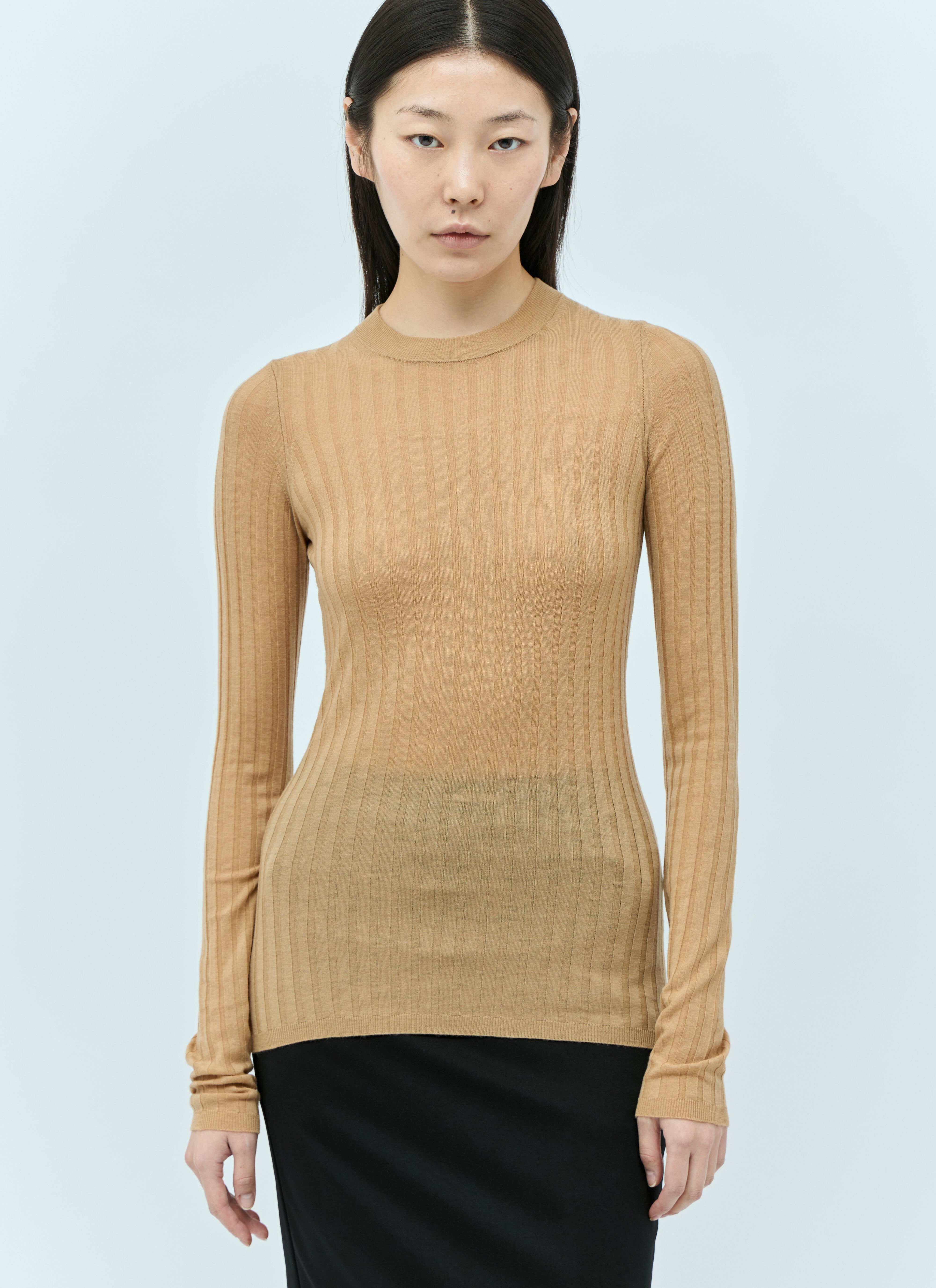 Burberry Ribbed Wool Sweater Red bur0254010