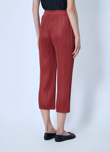 Pleats Please Issey Miyake Pleated Cropped Trousers Red plp0266025
