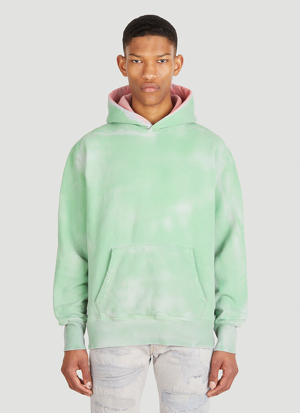 Mint green hooded sweatshirt on sale