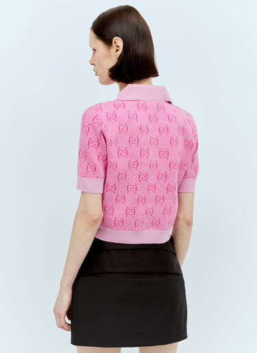 Gucci GG Wool Jacquard Knit Top Pink guc0255032