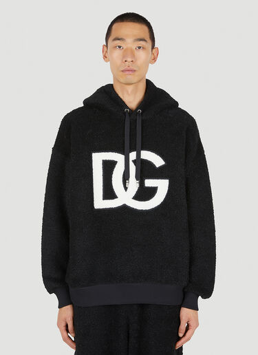 Dolce & Gabbana Boucle Fleece Hooded Sweatshirt Black dol0150007