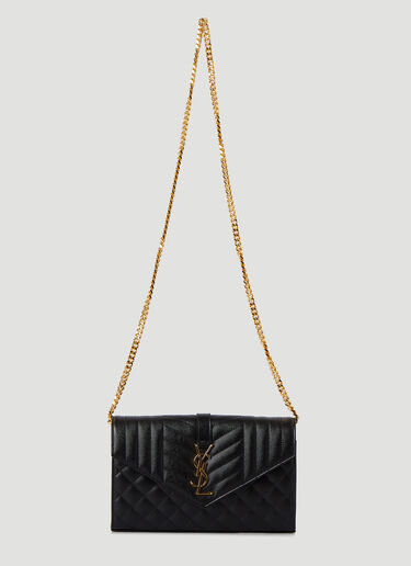 Saint Laurent Cassandre Chain Wallet Black sla0245092