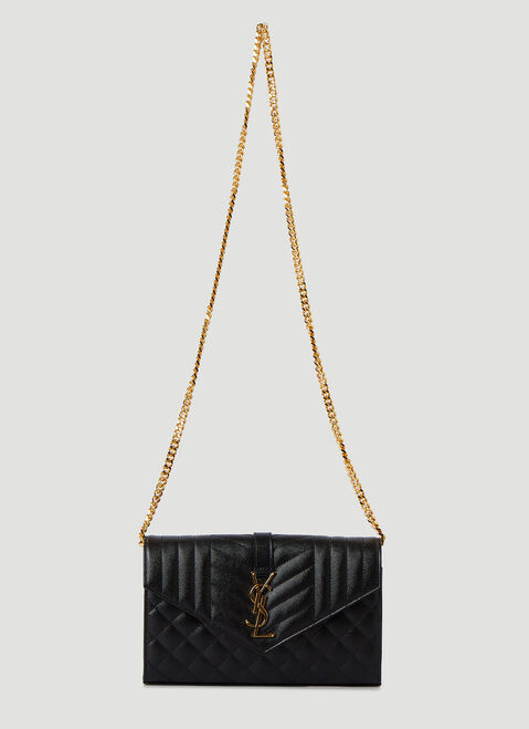 Saint Laurent Chain Wallet Shoulder Bag Black sla0244035