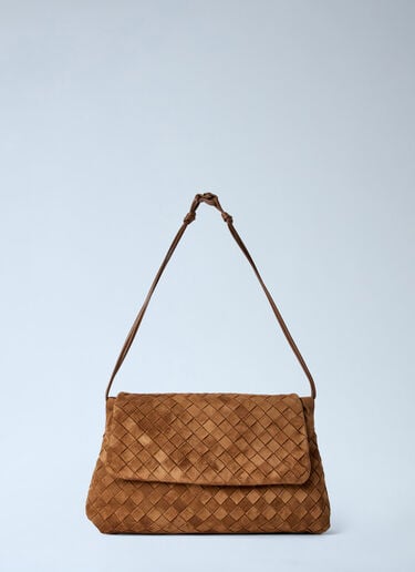 Bottega Veneta Giorno Suede Shoulder Bag Brown bov0263031