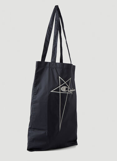 Rick Owens x Champion 임브로이더드 로고 쇼퍼 토트백 블랙 roc0148027