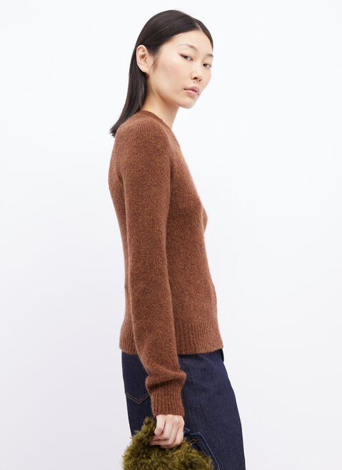 Saint Laurent Wool-Blend Knit Sweater Black sla0253025