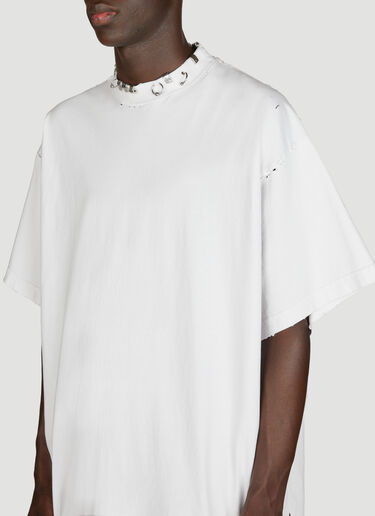 Balenciaga Pierced Oversized T-Shirt White bal0155016