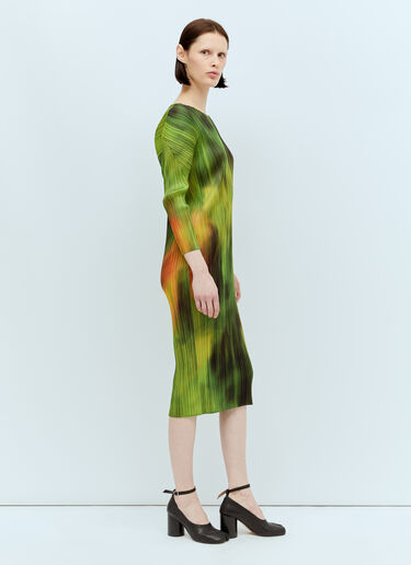 Pleats Please Issey Miyake Turnip & Spinach Midi Dress Green plp0256001