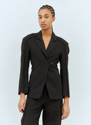 Tweed Suiting Blazer Ganni Tweed Suiting Blazer Black gan0258040