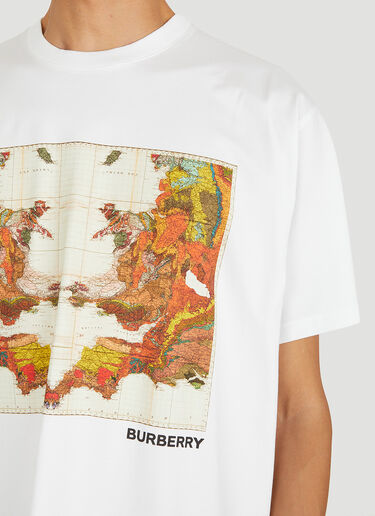 Burberry Map Print T-Shirt White bur0149040
