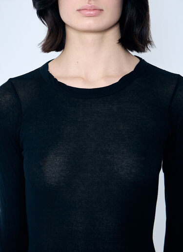Rick Owens Rib Long Sleeve Top Black ric0259030