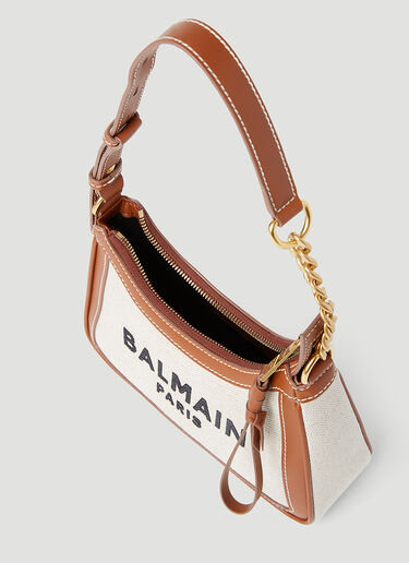 Balmain B-Army Logo Print Shoulder Bag Natural bln0253030