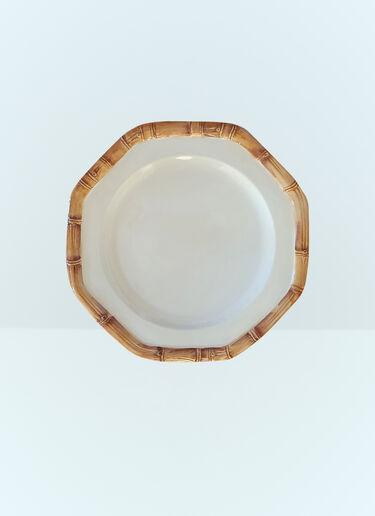 Les-Ottomans Set Of Two Bamboo Presentation Plates White wps0691390