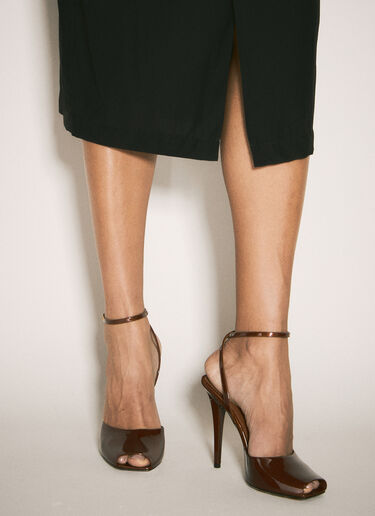 Saint Laurent Patent Leather Heels Brown sla0258008