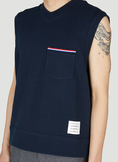 Thom Browne Logo Patch Tank Top Navy thb0152007