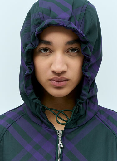 Burberry 格纹尼龙斜纹风衣夹克  绿色 bur0254025