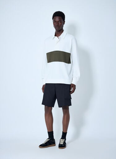 Panelled Long Sleeve Polo Shirt Margaret Howell Panelled Long Sleeve Polo Shirt White mhl0164006