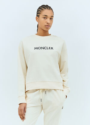 Moncler Logo Embroidery Sweatshirt Cream mon0259030