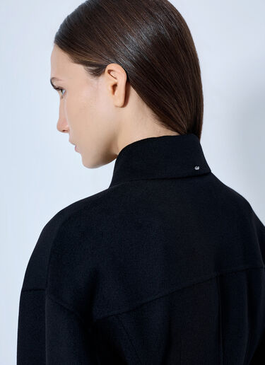 LN-CC® - Sportmax: Structured Button-Down Jacket - Black Sportmax Structured Button-Down Jacket Black spx0265011